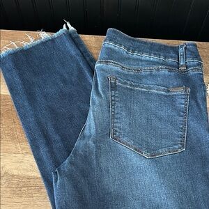 Dark Blue Women's Raw-Hem Jeans